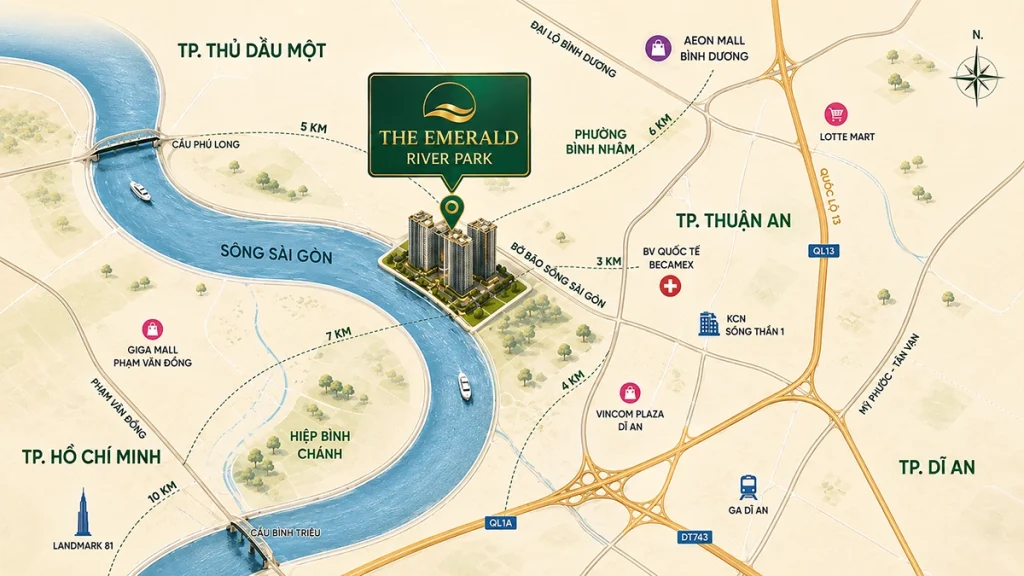 Vị trí dự án The Emerald River Park